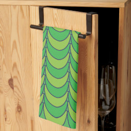 Geometrisch groen halve cirkel geometrisch patroon theedoek