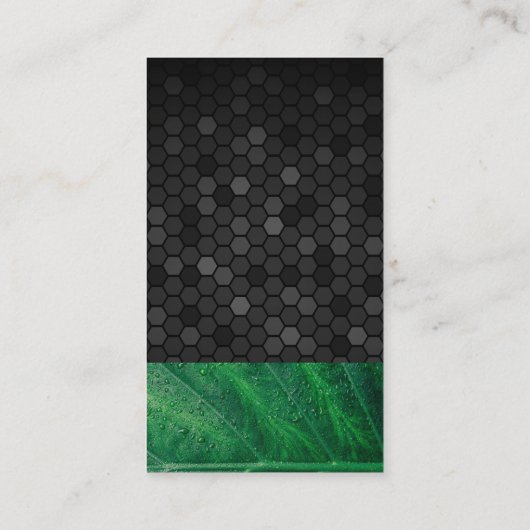 Geometrisch | Groen leder Visitekaartje (Achterkant)