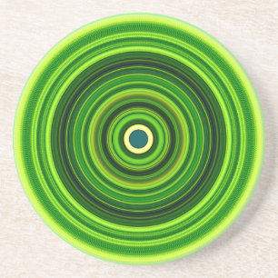 Geometrisch groen Mandala-25436 Zandsteen Onderzetter