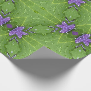 Geometrisch groen met lavendelpapier cadeaupapier
