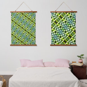 Geometrisch groen patroon Abstracte moderne kunst Hangend Wandkleed