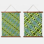 Geometrisch groen patroon Abstracte moderne kunst Hangend Wandkleed (Dubbel)