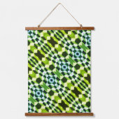 Geometrisch groen patroon Abstracte moderne kunst Hangend Wandkleed (Voorkant 2)