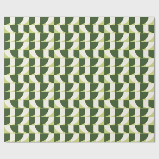 Geometrisch groen-wit cadeaupapier (Vlak)