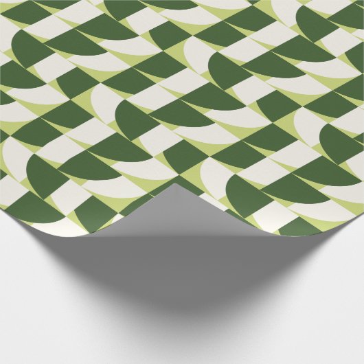 Geometrisch groen-wit cadeaupapier (Hoek)