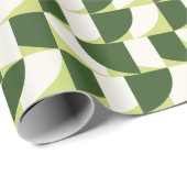 Geometrisch groen-wit cadeaupapier (Rol Hoek)