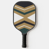Geometrisch groen, wit en goudpatroon pickleball paddle (Achterkant)