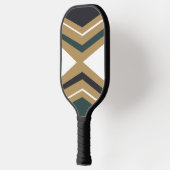 Geometrisch groen, wit en goudpatroon pickleball paddle (Links)