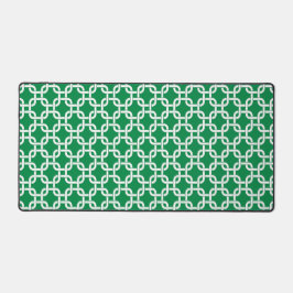 Geometrisch Groen Wit Link Patroon Preppy Bureaumat