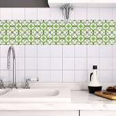 Geometrisch groen wit Marokkaanse mediterrane stij Tegeltje