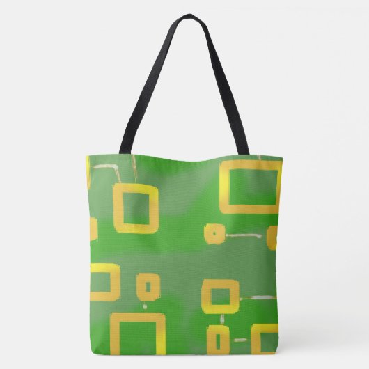 geometrisch groene marsmantel tote bag (Achterkant)