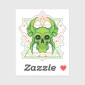 geometrisch groene schedel sticker (Vel)