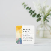 Geometrisch (grunge) vierkante visitekaartje (Staand voorkant)