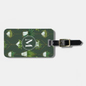 Geometrisch hangend kamerplantpatroon bagagelabel (Voorkant horizontaal)
