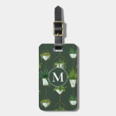 Geometrisch hangend kamerplantpatroon bagagelabel (Voorkant verticaal)