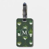 Geometrisch hangend kamerplantpatroon bagagelabel (Achterkant verticaal)