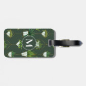 Geometrisch hangend kamerplantpatroon bagagelabel (Achterkant horizontaal)