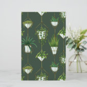 Geometrisch hangend kamerplantpatroon briefpapier (Staand voorkant)