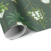 Geometrisch hangend kamerplantpatroon cadeaupapier (Rol Hoek)