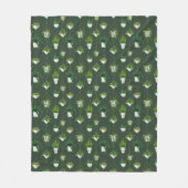 Geometrisch hangend kamerplantpatroon fleece deken (Voorkant)