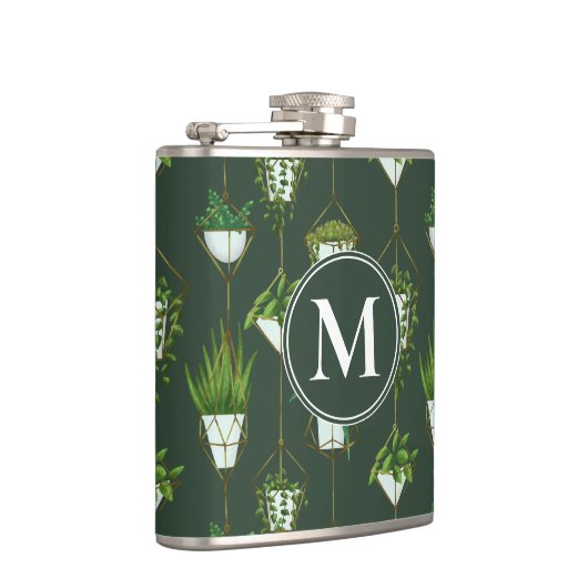 Geometrisch hangend kamerplantpatroon heupfles (Rechts)