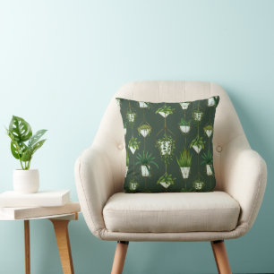 Geometrisch hangend kamerplantpatroon kussen