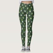Geometrisch hangend kamerplantpatroon leggings (Voorkant)