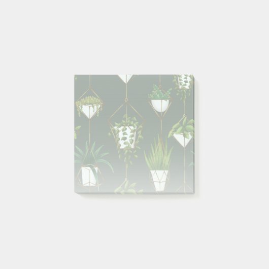 Geometrisch hangend kamerplantpatroon post-it® notes (Voorkant)