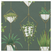 Geometrisch hangend kamerplantpatroon stof (Close Up)