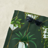 Geometrisch hangend kamerplantpatroon strandlaken (In situ)