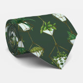 Geometrisch hangend kamerplantpatroon stropdas (Opgerold)