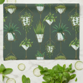 Geometrisch hangend kamerplantpatroon theedoek (Gevouwen)