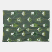 Geometrisch hangend kamerplantpatroon theedoek (Horizontaal)