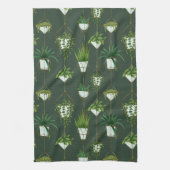 Geometrisch hangend kamerplantpatroon theedoek (Verticaal)