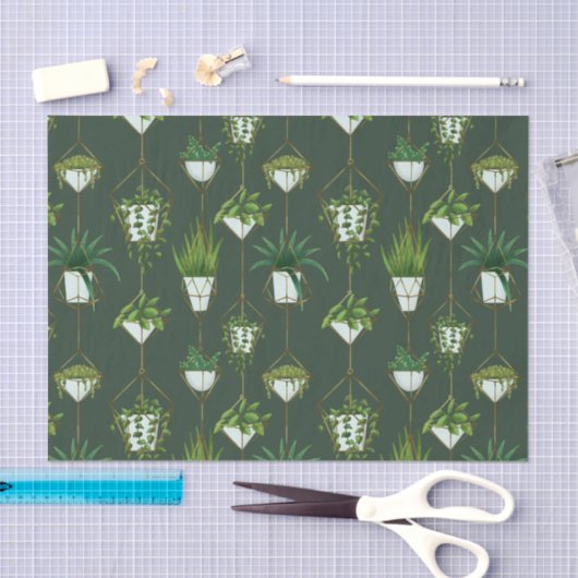 Geometrisch hangend kamerplantpatroon tissuepapier (Craft)
