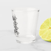 Geometrisch Hart Frame Logo Bachelor Party  Shot Glas (Rechts)