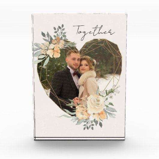 Geometrisch hart samengevoegd Floral Lijst Fotoblokken (Voorkant)