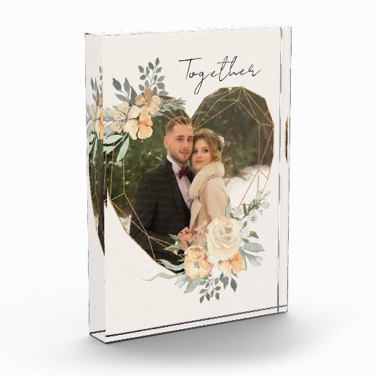 Geometrisch hart samengevoegd Floral Lijst Fotoblokken (Links)