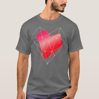 Geometrisch hart t-shirt