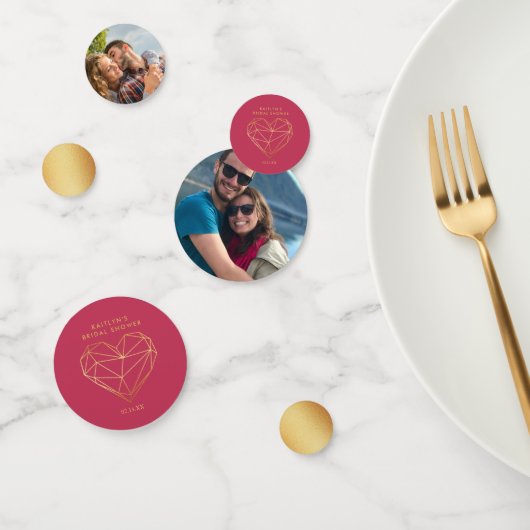 Geometrisch hart Valentijnsdag Vrijgezellenfeest Confetti (Groep)