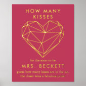 Geometrisch hart Valentijnsdag Vrijgezellenfeest Folie Afdrukken (Voorkant)