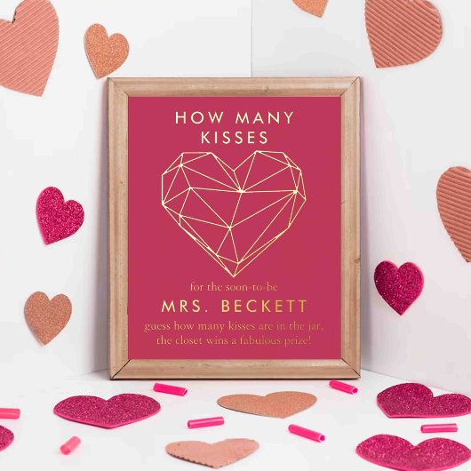 Geometrisch hart Valentijnsdag Vrijgezellenfeest Folie Afdrukken