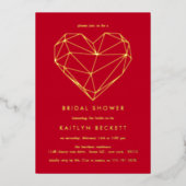 Geometrisch hart Valentijnsdag Vrijgezellenfeest Folie Uitnodiging (Voorkant)