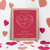 Geometrisch hart Valentijnsdag Vrijgezellenfeest Poster