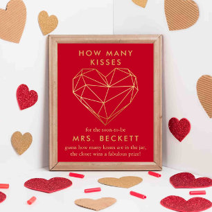 Geometrisch hart Valentijnsdag Vrijgezellenfeest Poster