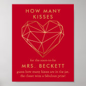 Geometrisch hart Valentijnsdag Vrijgezellenfeest Poster (Voorkant)