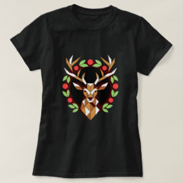 Geometrisch hertenkrans kerstshirt t-shirt