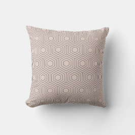 Geometrisch hexagon patroon | Grijs Kussen