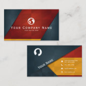 Geometrisch hoekig professioneel ontwerp visitekaartje (Voorkant / Achterkant)