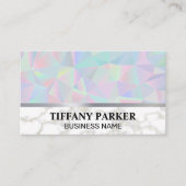 Geometrisch holografisch | Goud Wit Marmer Visitekaartje (Voorkant)